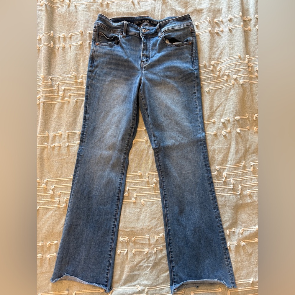 American Eagle Outfitters Blue Flare Wide Leg Jeans
